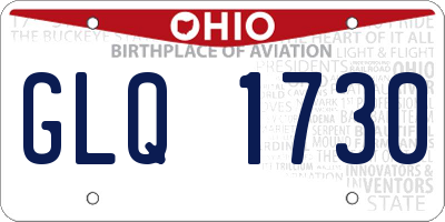 OH license plate GLQ1730