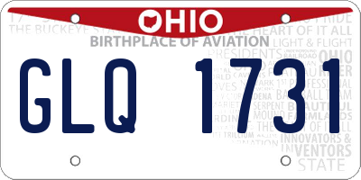 OH license plate GLQ1731