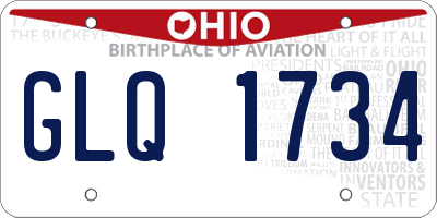 OH license plate GLQ1734
