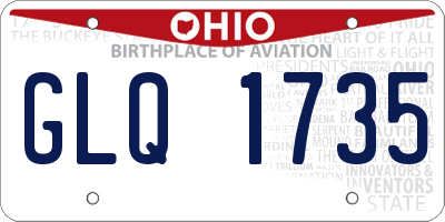 OH license plate GLQ1735