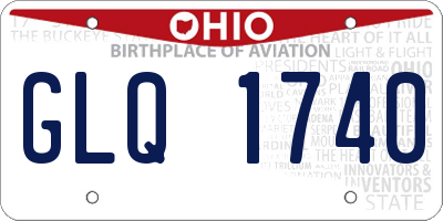 OH license plate GLQ1740