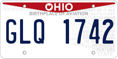 OH license plate GLQ1742