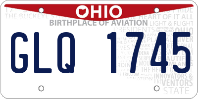 OH license plate GLQ1745