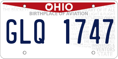 OH license plate GLQ1747