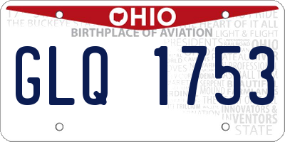 OH license plate GLQ1753