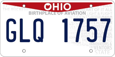 OH license plate GLQ1757