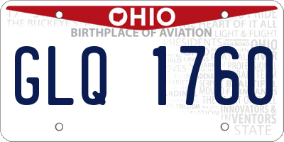 OH license plate GLQ1760