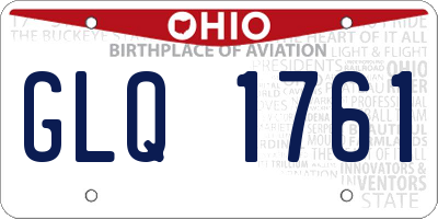 OH license plate GLQ1761
