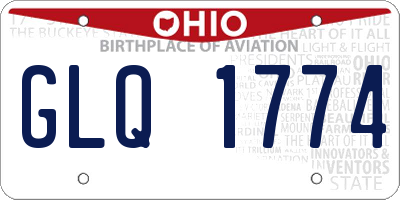 OH license plate GLQ1774