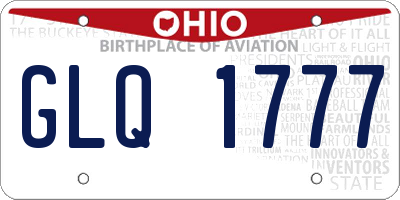 OH license plate GLQ1777