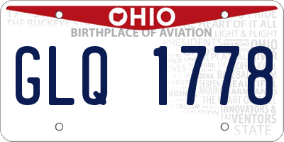OH license plate GLQ1778