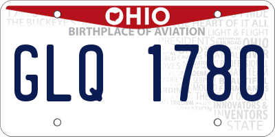OH license plate GLQ1780