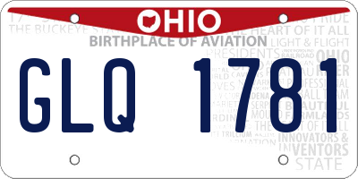 OH license plate GLQ1781
