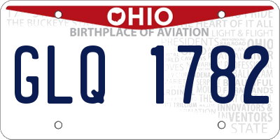 OH license plate GLQ1782
