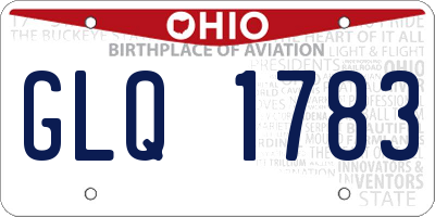 OH license plate GLQ1783