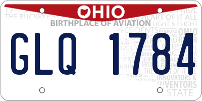 OH license plate GLQ1784