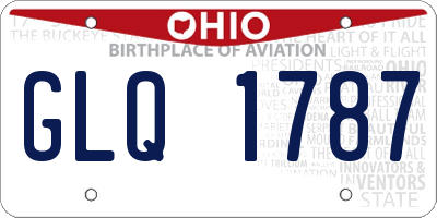 OH license plate GLQ1787