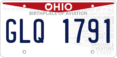 OH license plate GLQ1791