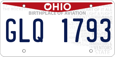 OH license plate GLQ1793