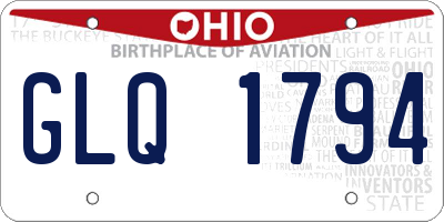 OH license plate GLQ1794