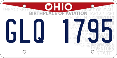 OH license plate GLQ1795