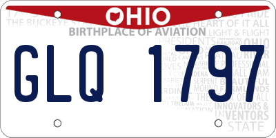 OH license plate GLQ1797