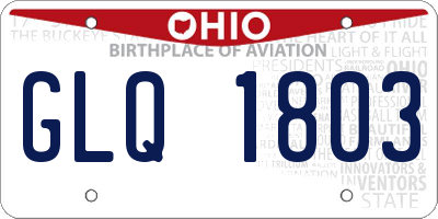 OH license plate GLQ1803