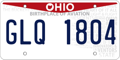 OH license plate GLQ1804