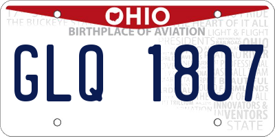OH license plate GLQ1807