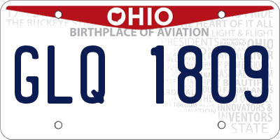 OH license plate GLQ1809