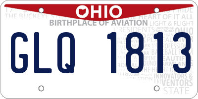 OH license plate GLQ1813