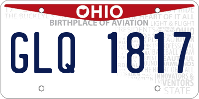 OH license plate GLQ1817
