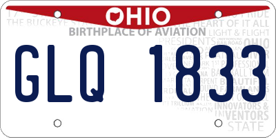 OH license plate GLQ1833