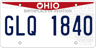 OH license plate GLQ1840