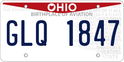 OH license plate GLQ1847