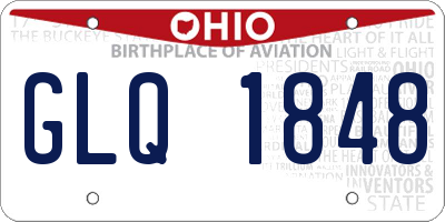 OH license plate GLQ1848