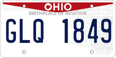 OH license plate GLQ1849
