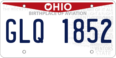 OH license plate GLQ1852