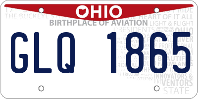 OH license plate GLQ1865