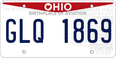 OH license plate GLQ1869