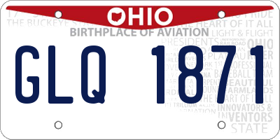 OH license plate GLQ1871