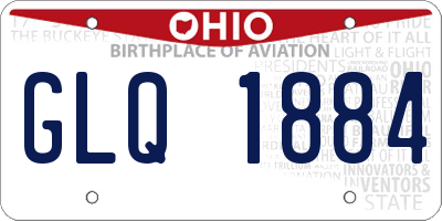 OH license plate GLQ1884