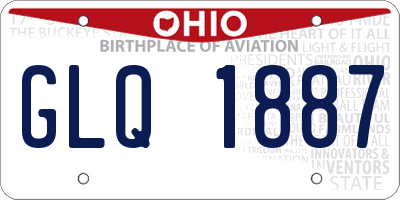 OH license plate GLQ1887