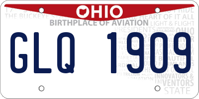 OH license plate GLQ1909