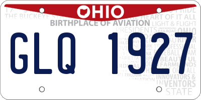 OH license plate GLQ1927