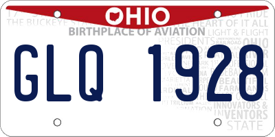 OH license plate GLQ1928