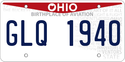 OH license plate GLQ1940
