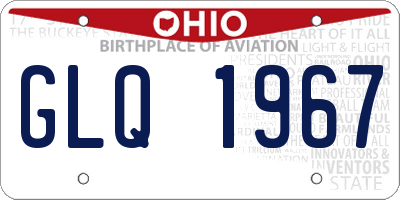 OH license plate GLQ1967