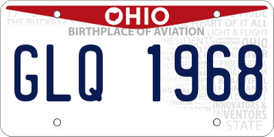 OH license plate GLQ1968
