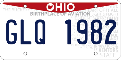 OH license plate GLQ1982